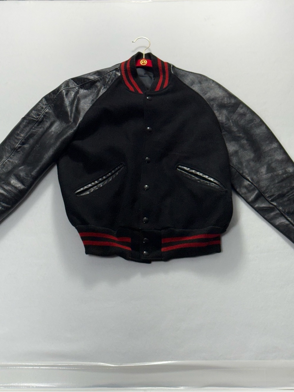 Men's Black & Red Varsity Bomber Jacket